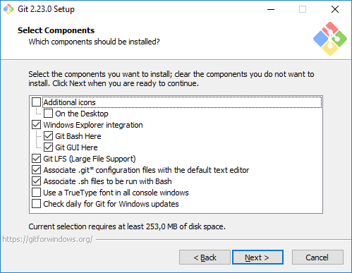 Installed components configuration