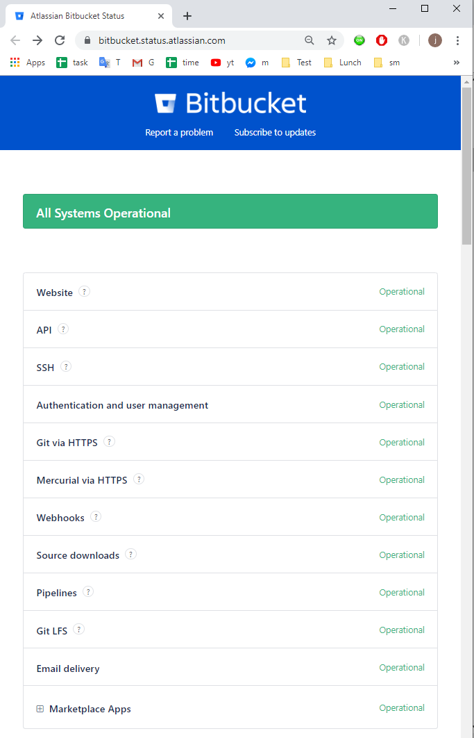 bitbucket status page