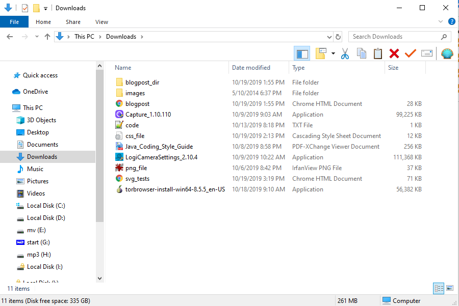 Windows 10 Downloads folder after applying fix for disable directory in groups eg Today, Yesterday - post link https://dirask.com/q/9pY3z1