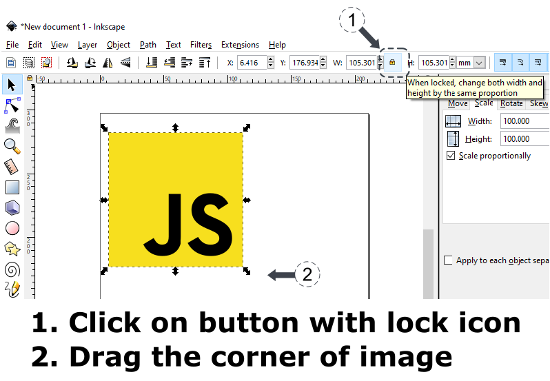 Inkscape How To Scale Svg Image With Keeping Aspect Ratio Dirask