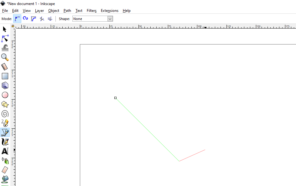 Inkscape - How to Draw Straight Line step 1