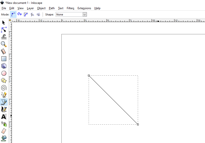 Inkscape - How to Draw Straight Line step 3