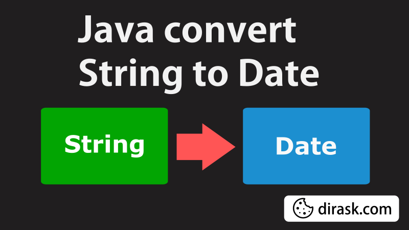 Java - convert String to Date - Post summary image - dirask.com - link https://dirask.com/q/zjMxLp