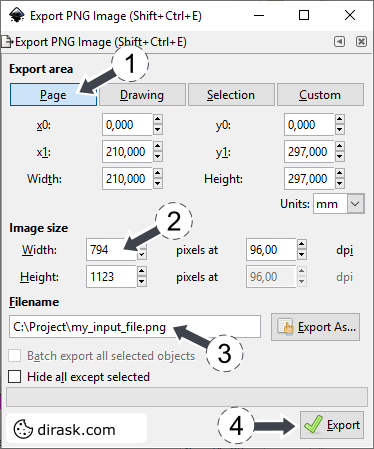 Inkscape How To Convert Svg To Png Dirask