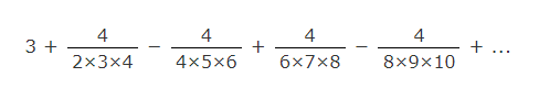 Nilakantha series used to calculate Math.PI in Java.