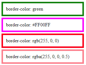 CSS - border-color property example