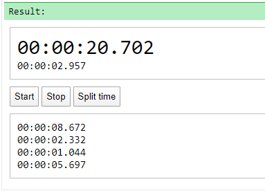 Custom stopwatch with time splitting (many time laps) - JavaScript