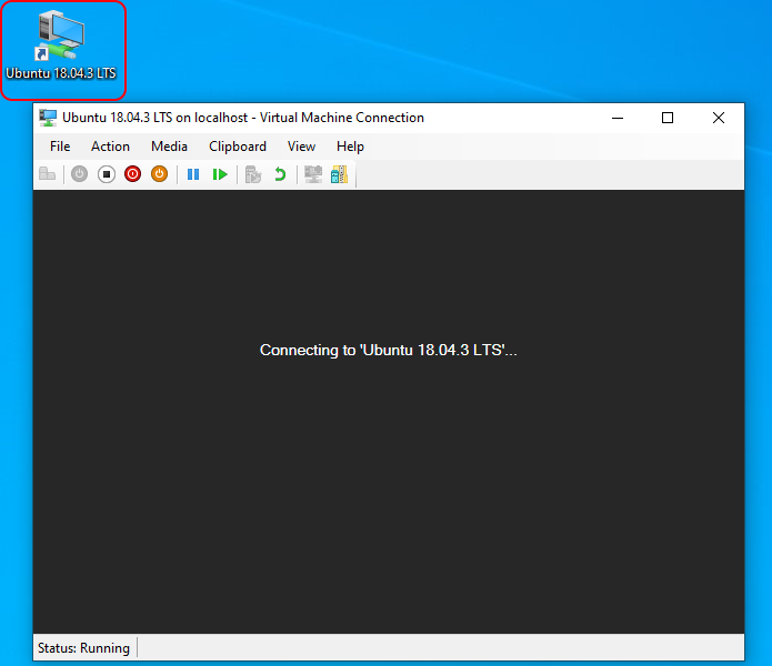 Running Hyper-V Virtual Machine via shortcut.