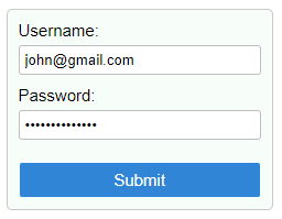 Simple login user form in React.