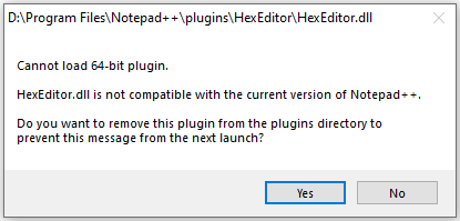 Notepad++ - cannot load plugin error.