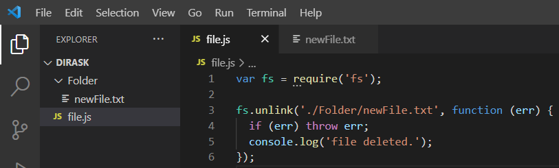 Node.js - deleting file with fs.unlink()