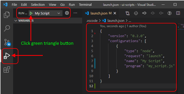 The way how to debug js file with Node.js.