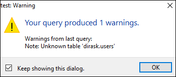 MS SQL Server - Note: Unknown table...