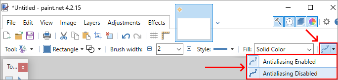 paint.net - antialiasing enable / disable