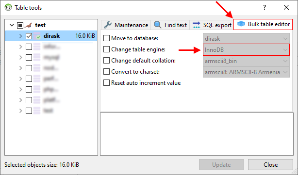 MySQL - check existing table engine