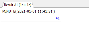 MySQL - MINUTE() function result