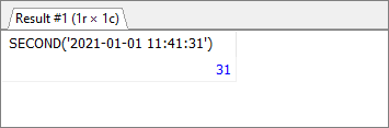 MySQL - SECOND() function result