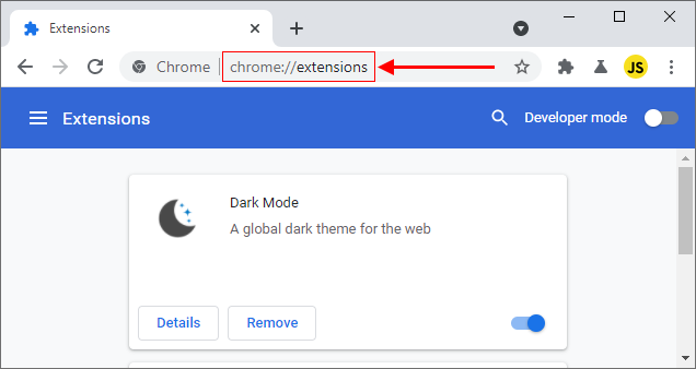 Google Chrome - how to open extensions