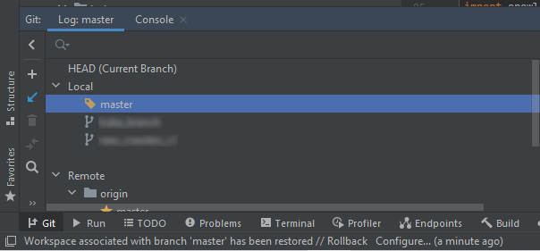 IntelliJ IDEA - version control local changes hidden