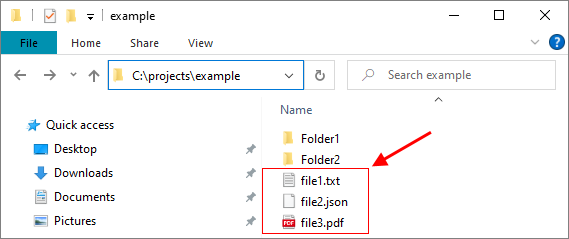 Java - list all files (example data)
