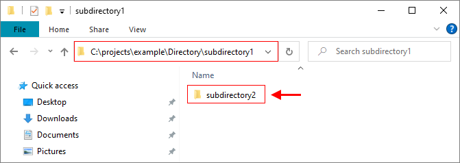 Java - create directory with subdirectory - result