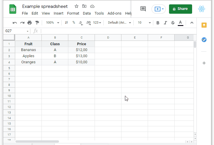 Google Sheets - how to freeze first column