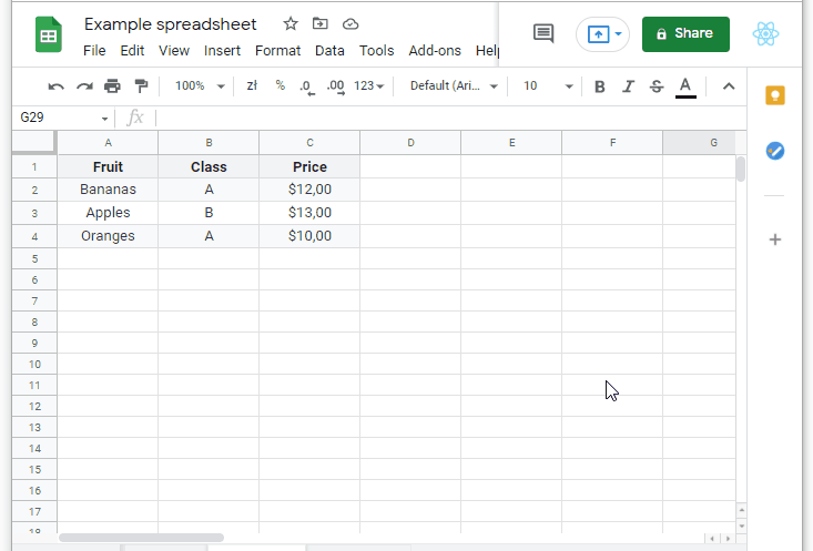Google Sheets - how to freeze first column