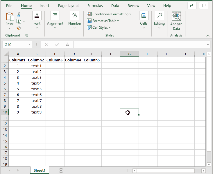 Microsoft Excel - insert rows
