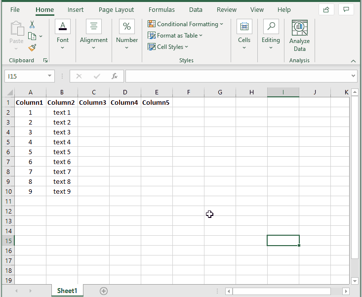 Microsoft Excel - insert rows