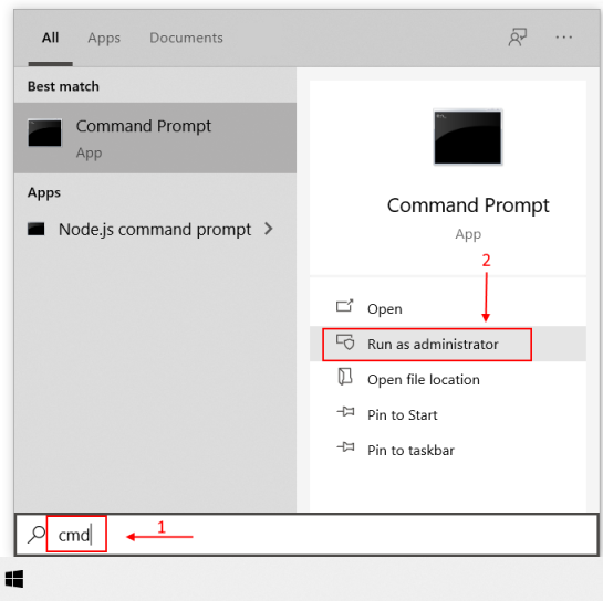Windows - open command prompt as administrator