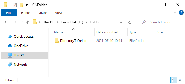 Before operation: rm -r ./DirectoryToDelete