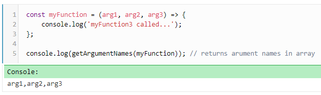 getArgumentNames() usage example - JavaScript.