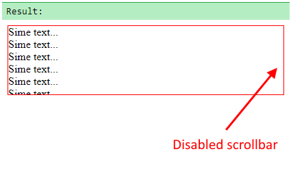 Disabled scrollbar with pure CSS.