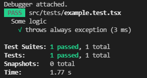 Catching exception in Jest test in JavaScript.