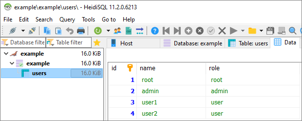 Node.js / Express.js - MySQL database connection example data