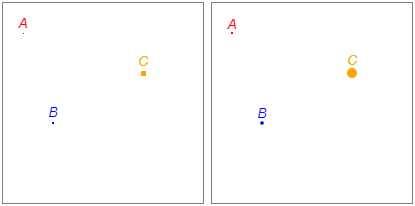 Points drawn on canvas element using JavaScript.