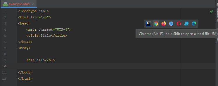 Intellij IDEA - open in browser by clicking on browser icon