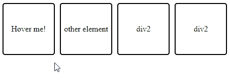 CSS - hover one div to change another div element (multiple divs)