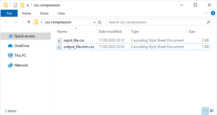 css compression result with lessc command (file was compressed about 65%)