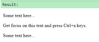Element text selection limit on Ctrl+a or cmd+a keys.