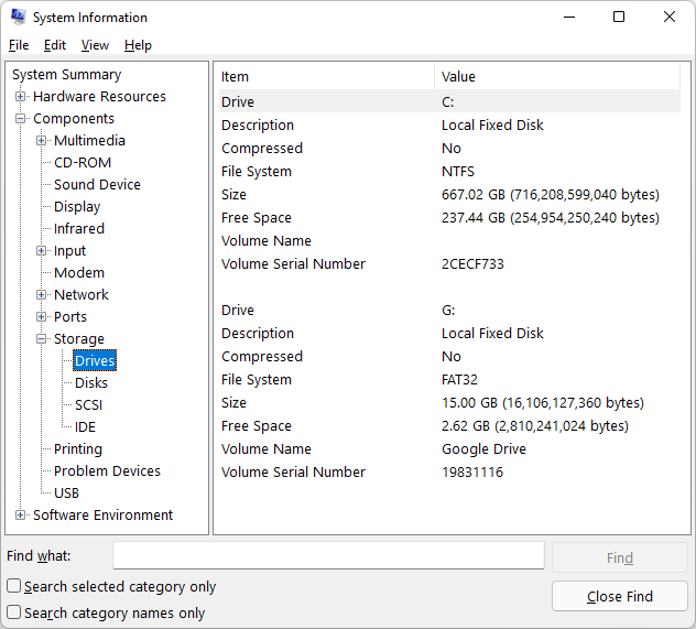 System Information program on Windows 11.