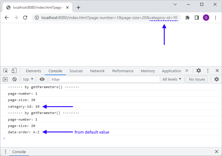 ❤ 💻 JavaScript - get URL request parameters using custom logic - Dirask
