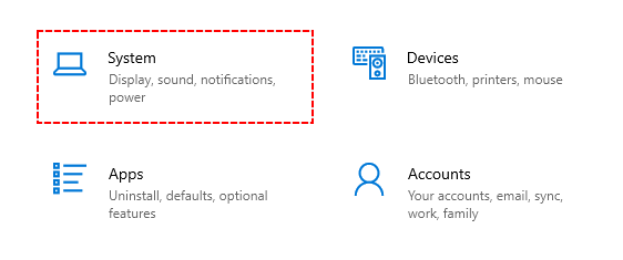 Windows 10 - open System Settings