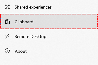 Windows 10 - open Clipboard Settings