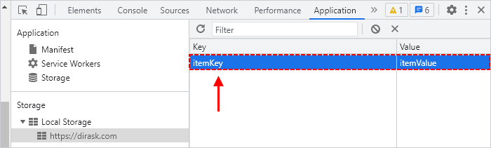 JavaScript - localStorage item view