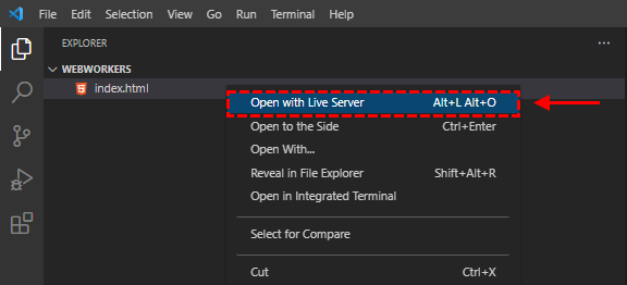 VS Code - Open file with Live Server