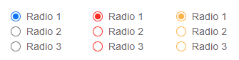 Radio button styled using CSS.