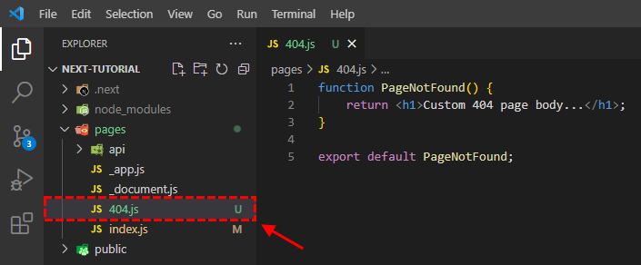 Next-js - modify default 404 page
