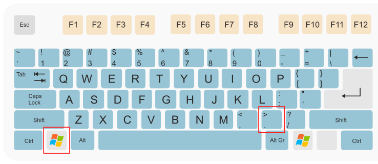 Windows Emoji Keyboard shortcut on QWERTY keyboard.