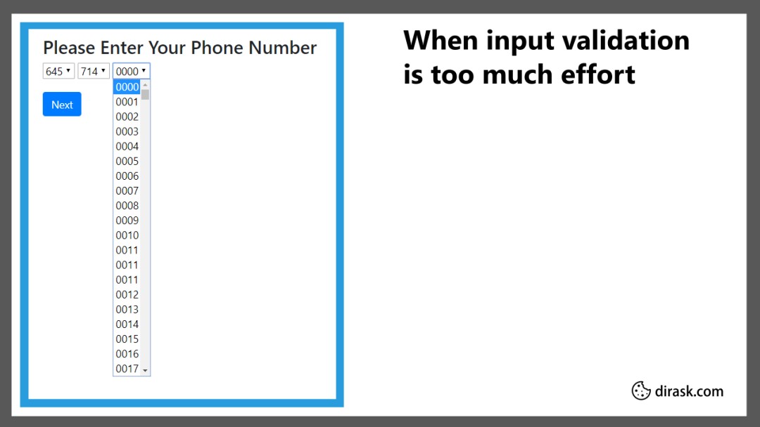 When input validation is too much effort xD
